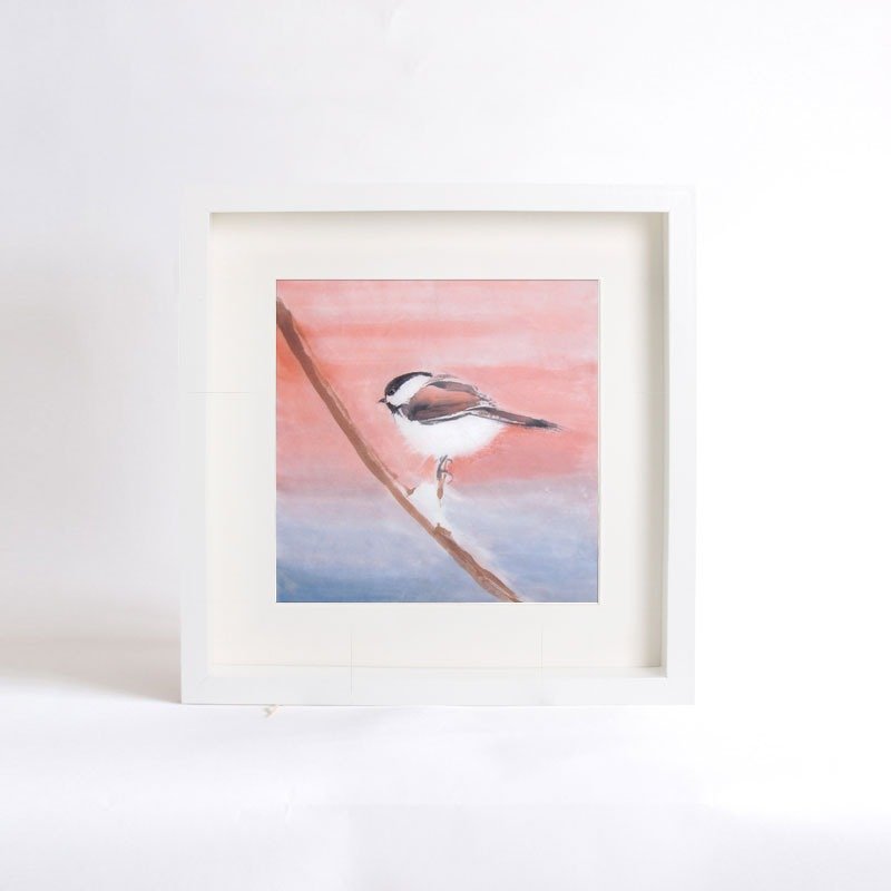 水墨画原作-小小鸟系列之小黑头之三（不含框） 卧房装饰画 - 海报/装饰画/版画 - 纸 红色