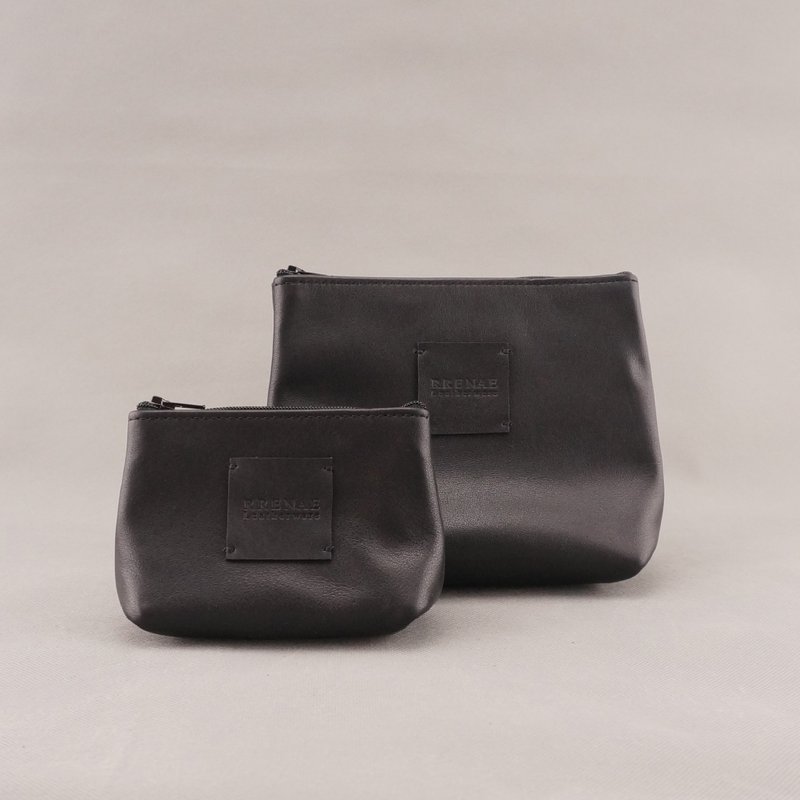 优惠价 / Zipper 化妆包+零钱包 组合 / 皮革 / RRENAE Leatherware - 化妆包/杂物包 - 真皮 多色