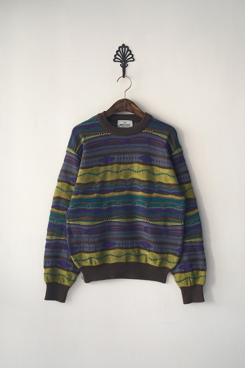 Banana Flyin’ ｜韩国制 复古着 立体织纹 图案毛衣｜ - 女装针织衫/毛衣 - 其他材质 