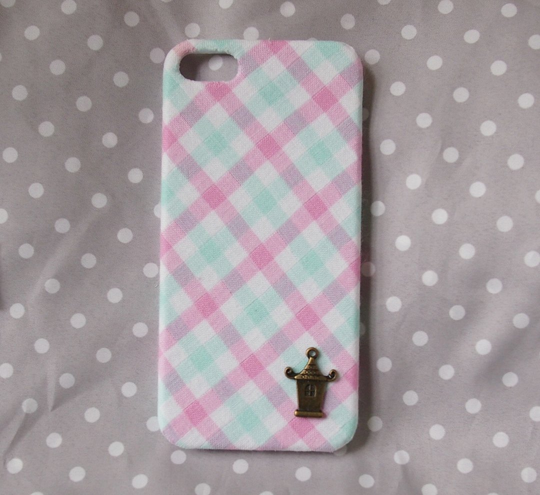 布艺 蝴蝶结粉蓝色格子 保护壳 手机壳  Samsung Galaxy Note 3 Note 2 Note J S4 S3 mini Sony Xperia C Z1 Z - 手机壳/手机套 - 其他材质 白色