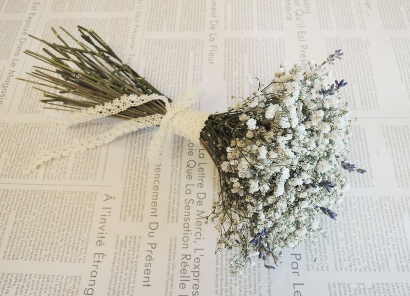 微甜·圈 经典系列 柔柔 轻感 -满天星 点点薰衣草 小花束 花束 干燥小花束 干燥花 自助婚纱 - 植栽/盆栽 - 植物．花 白色