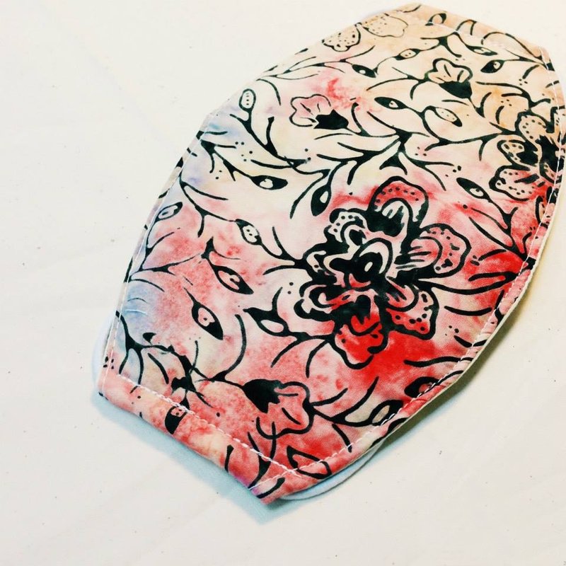 ::铺棉口罩:: 蜡染花 - 眼罩 - 其他材质 红色