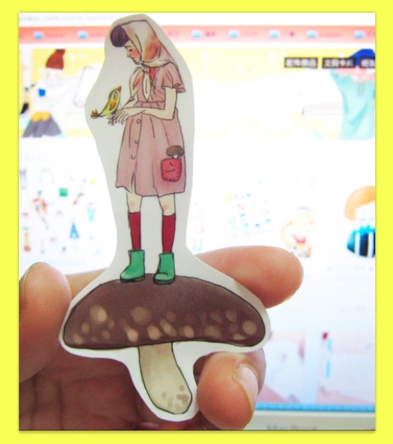 蘑菇小姑娘好捧游贴纸 - 贴纸 - 纸 