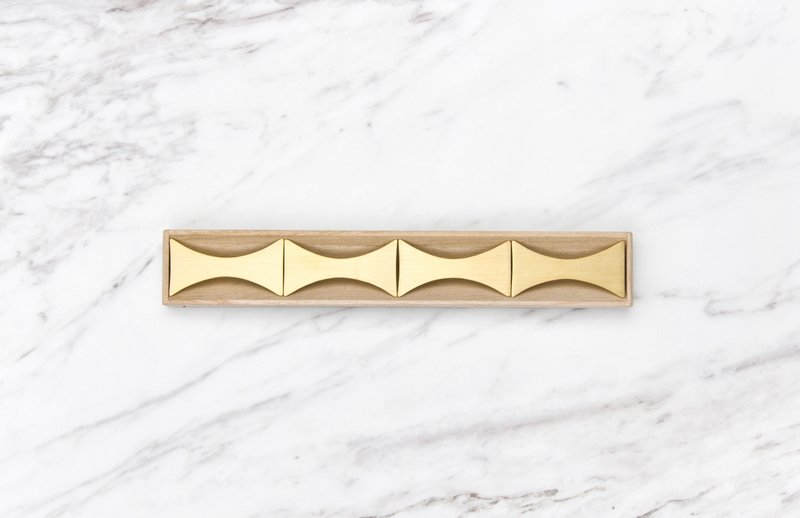 FUTAGAMI 铜铸 筷架‘闪光’ 4个入 Brass Chopstick Rests SENKOU (Flash) - 筷子/筷架 - 其他金属 金色