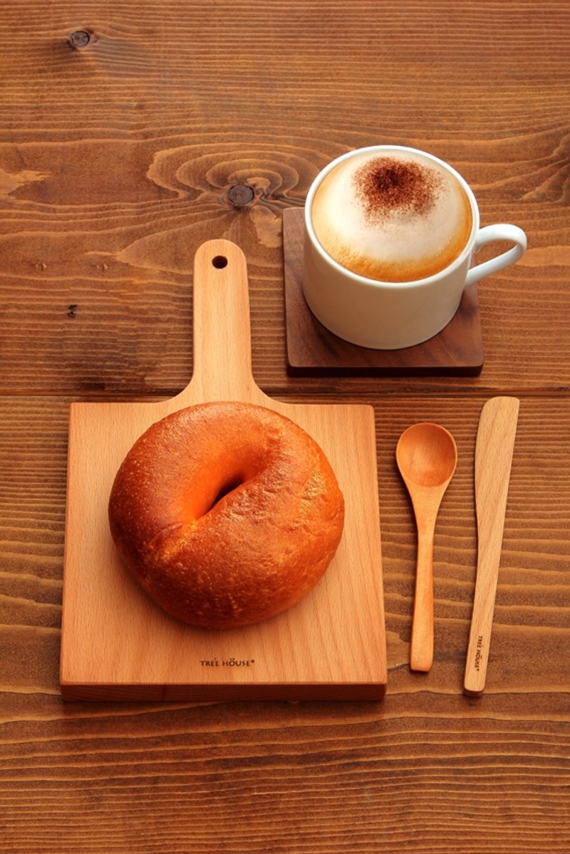 木制餐板/切板-欧洲山毛榉-天然木のブレッドボード。25厘米(S) - 厨房用具 - 木头 咖啡色