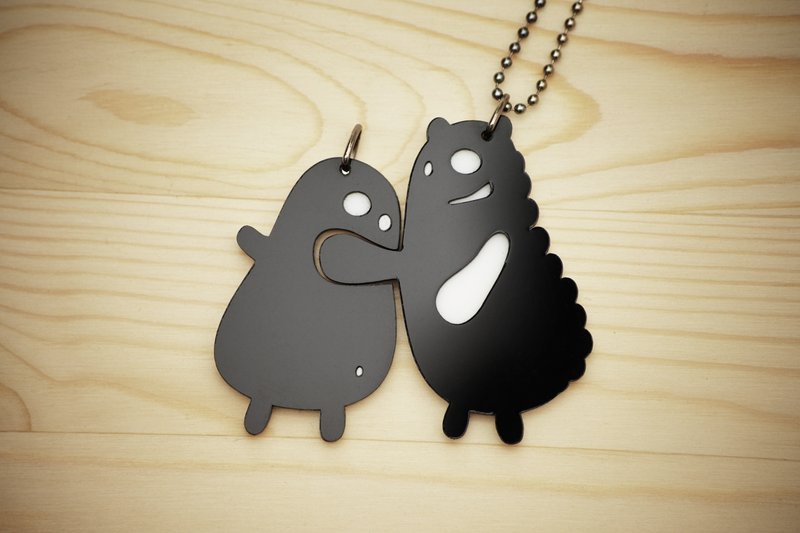 【快速出货】不要吵！·压克力项链/钥匙圈 情人节 组合 - 钥匙链/钥匙包 - 压克力 黑色