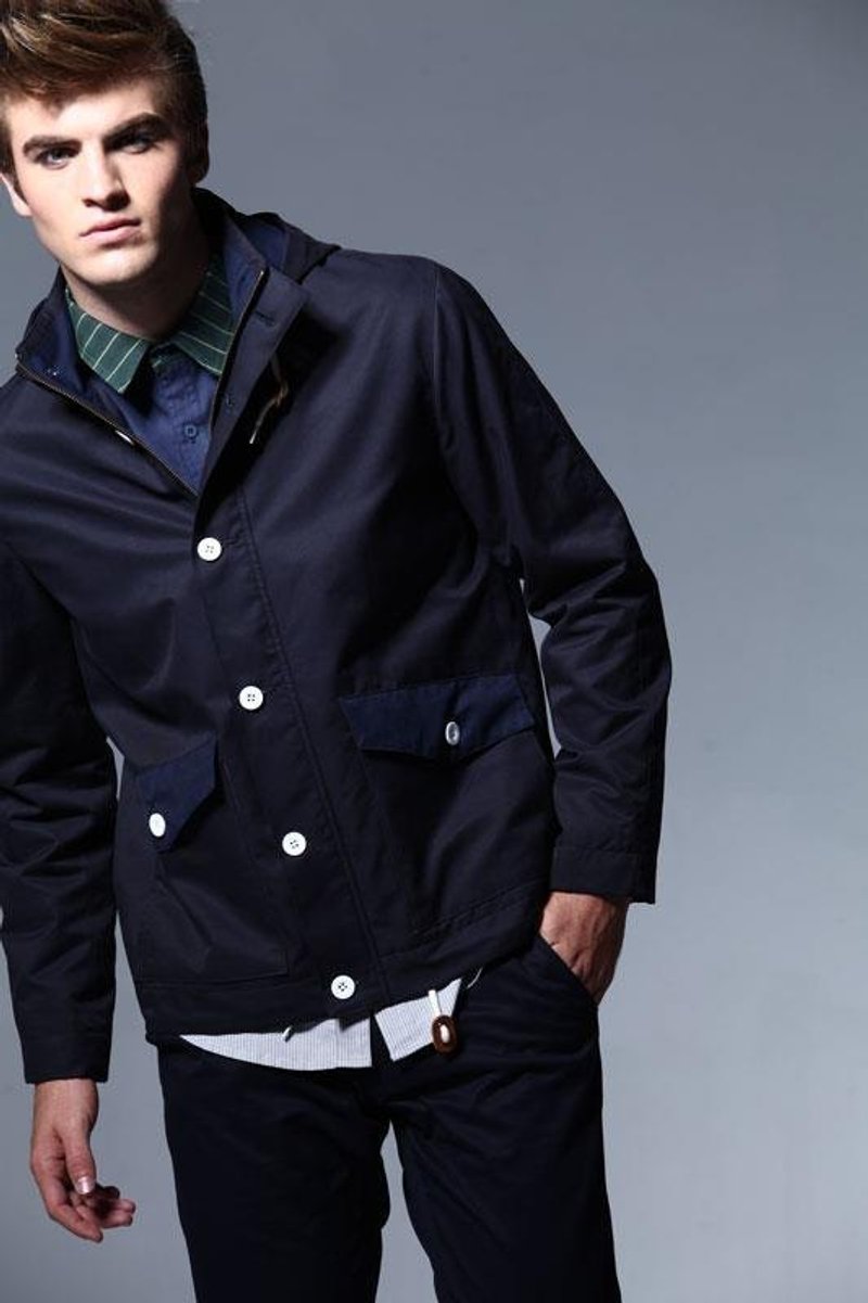 Stone'As 防泼水外套 / Water Resistant Hooded Jacket - 男装外套 - 防水材质 蓝色