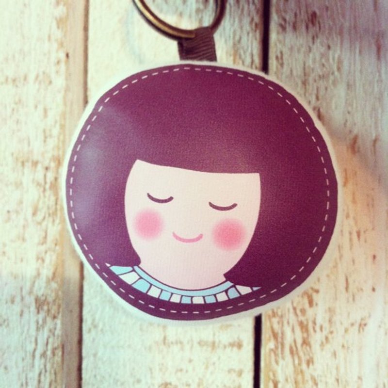 带着微笑走/棕发女孩☉钥匙圈 - 吊饰 - 其他材质 咖啡色