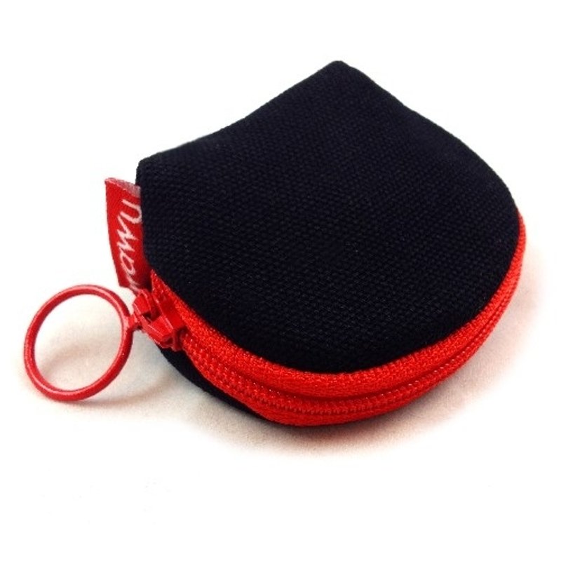 WaWu钱母黑豆包/小零钱包/迷你贝壳型小钱包/迷你钱包 - 零钱包 - 棉．麻 黑色