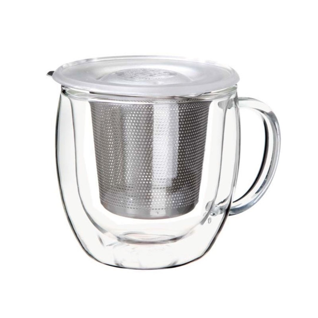 【无藏严选】双层隔热马克独享杯(三件式)-300ml - 茶具/茶杯 - 玻璃 白色