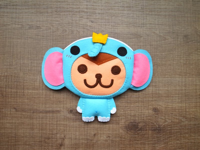 BoSARU 大象猴 小物零钱包 - 零钱包 - 聚酯纤维 蓝色