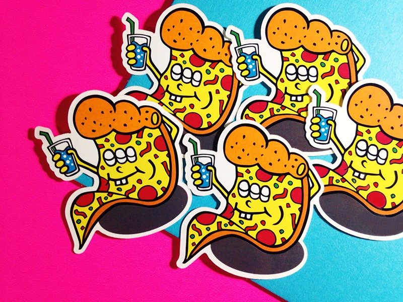 PIZZA HOT-LINE贴图系列 / 贴纸 - 贴纸 - 防水材质 黄色