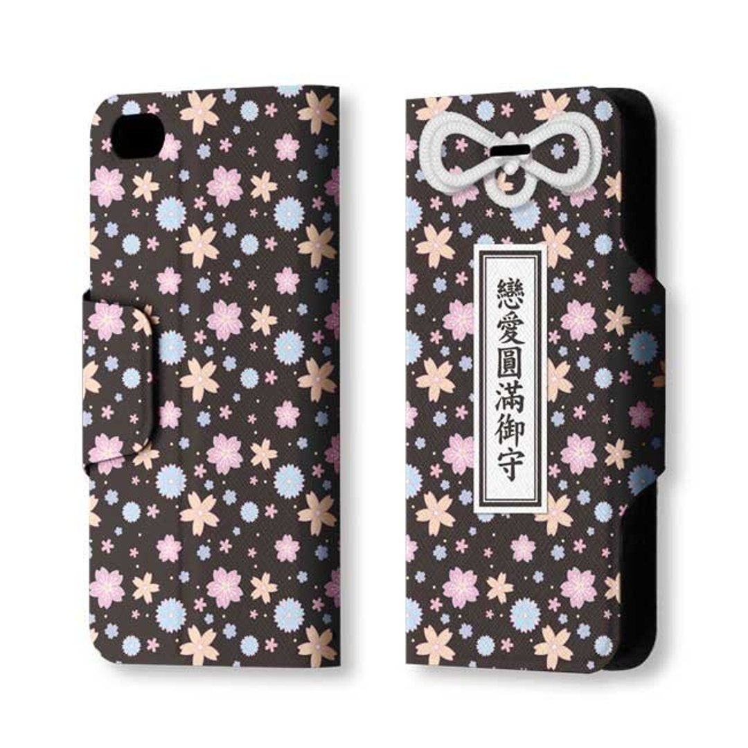 AppleWrok iPhone 5/5S 翻盖式保护皮套 樱花御守 PSIB5-034 - 手机壳/手机套 - 真皮 黑色