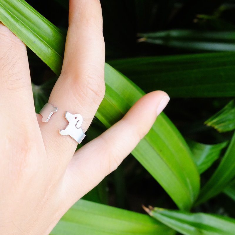 Ring Dog - 戒指 - 其他金属 银色