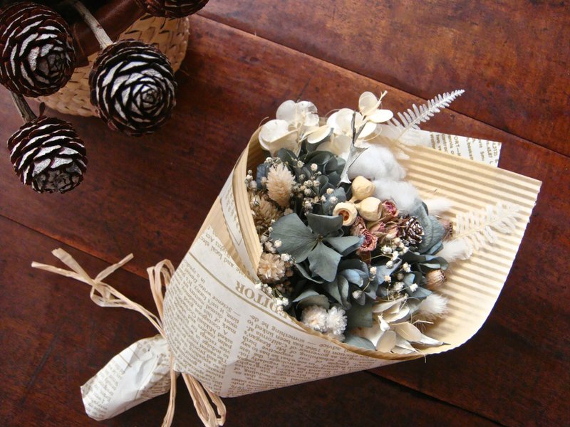 永生＆干燥花  绣球棉花果实花束 礼物 外拍道具 - 植栽/盆栽 - 植物．花 