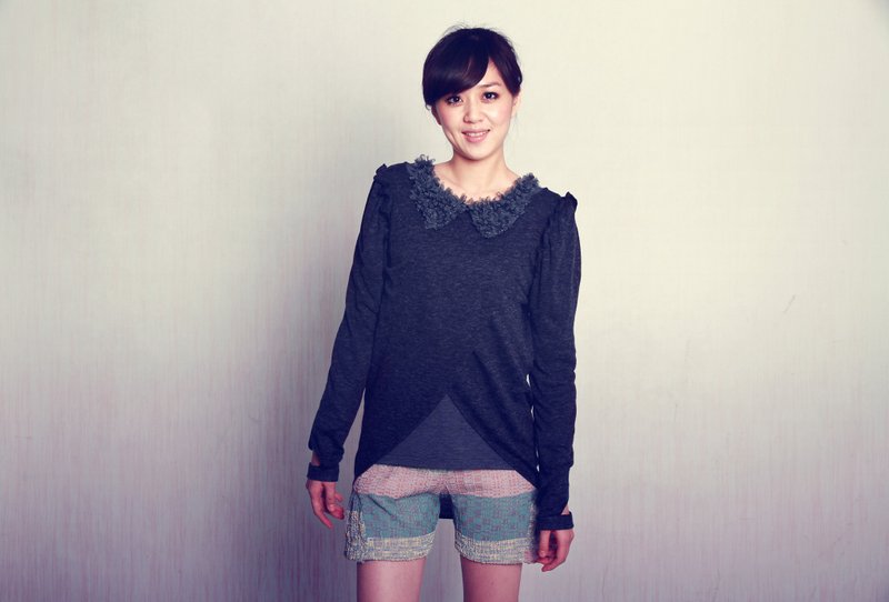 Giverny膨膨袖罩衫 - 背带裤/连体裤 - 其他材质 灰色