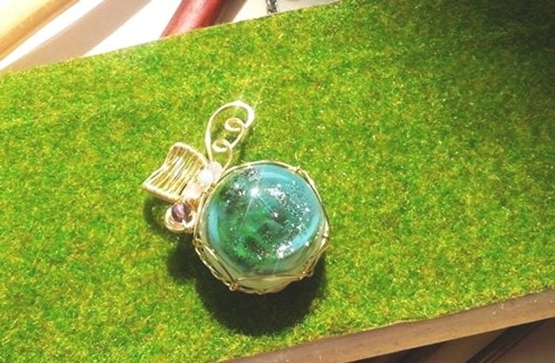 柚子林琉璃 - 项链 - 设计款 - 捕*梦 - 项链 - 玻璃 蓝色