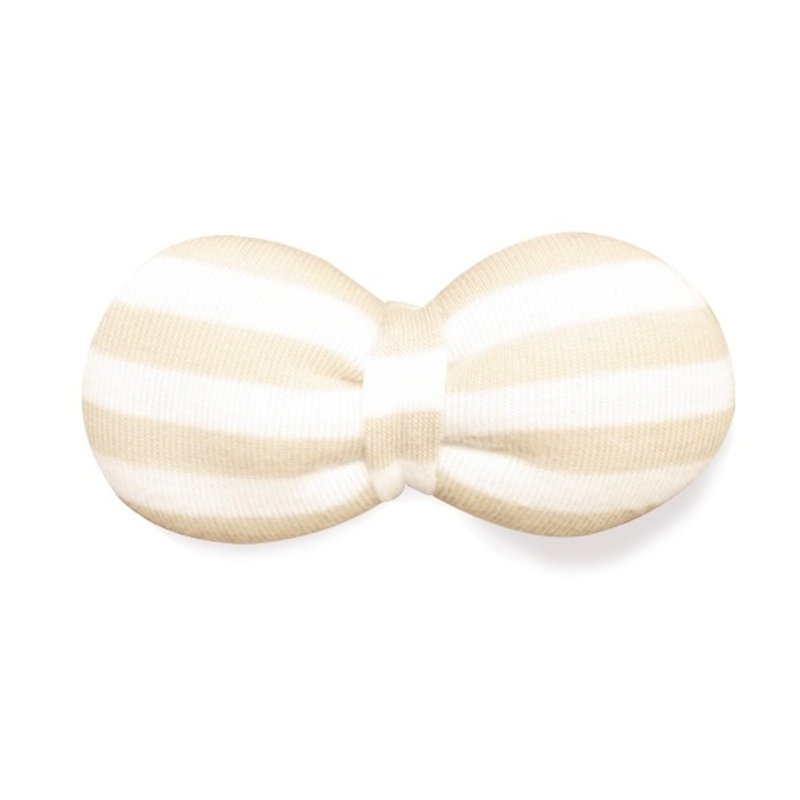 温柔卡其 有机棉蝴蝶结多功能配饰（经典条纹） - 发饰 - 其他材质 卡其色