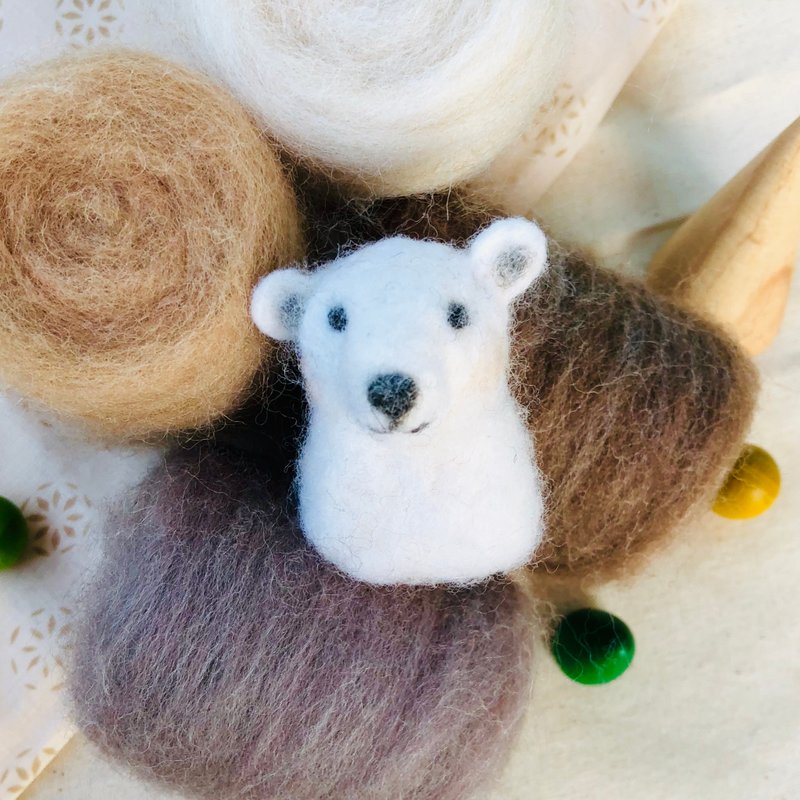 北极熊羊毛毡 别针/胸针  - 胸针 - 羊毛 白色