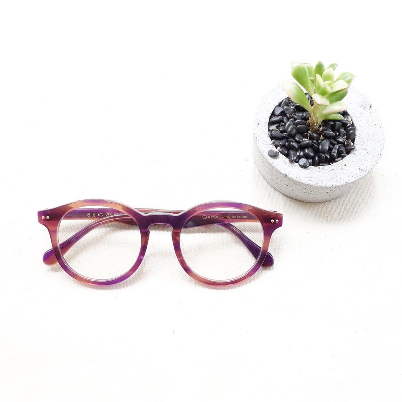新款紫琉璃玳瑁复古框 限量配色 - 眼镜/眼镜框 - 塑料 紫色
