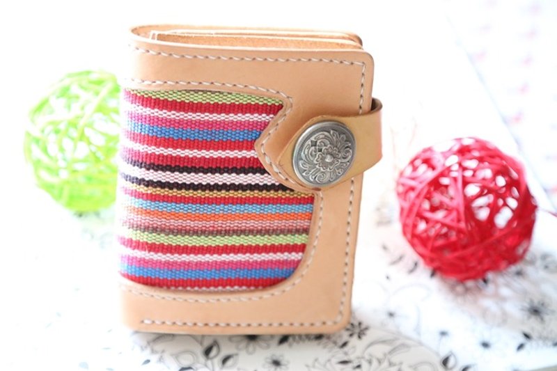 植鞣镶嵌式民族风短夹 皮艺 DIY 订制 - 皮件 - 真皮 