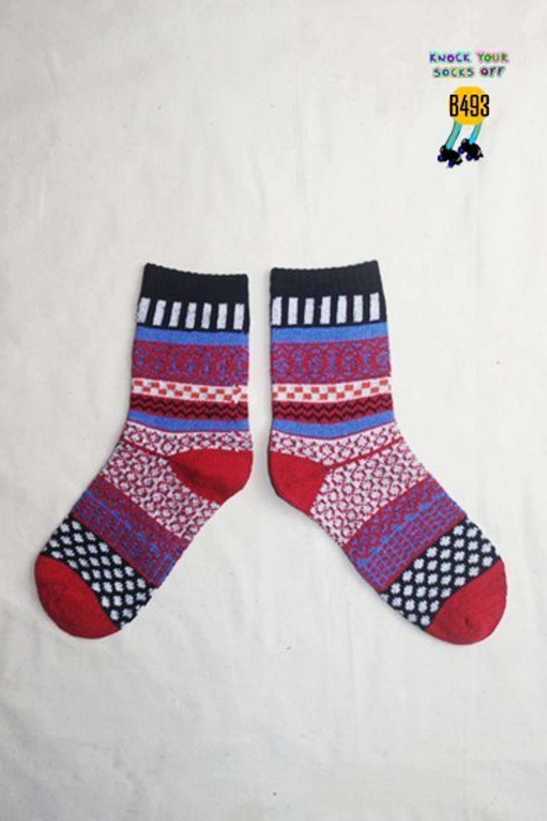 照红灯民族针织袜!!夏漪眺=knock your socks off !! - 袜子 - 其他材质 红色