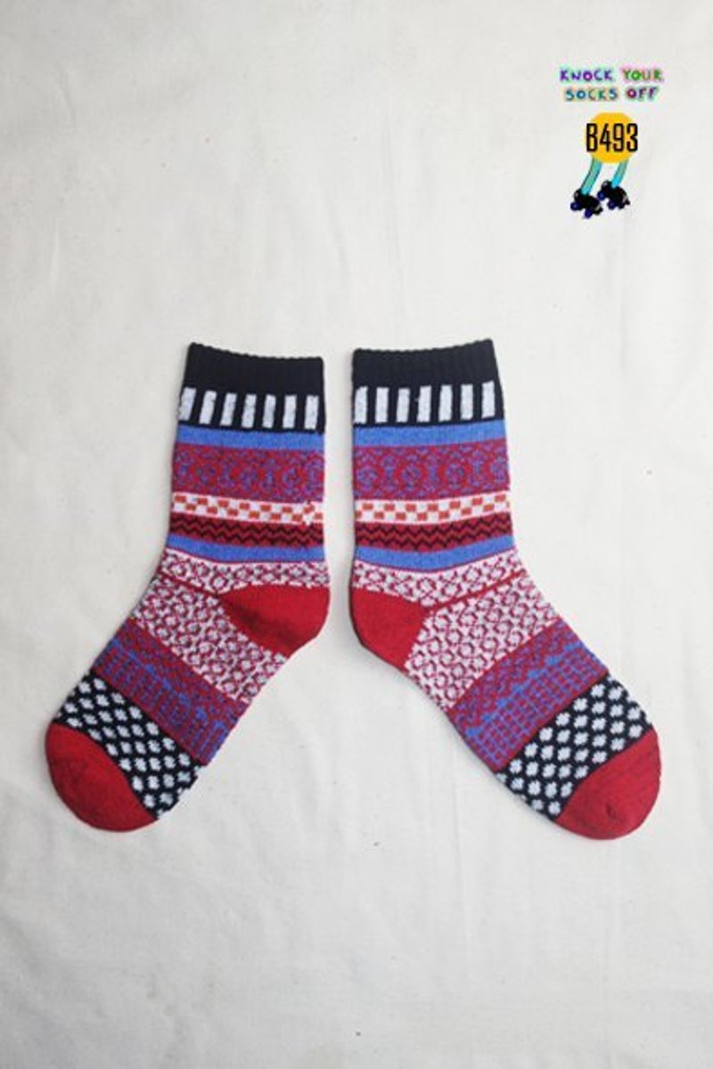 照红灯民族针织袜!!夏漪眺=knock your socks off !! - 袜子 - 其他材质 红色