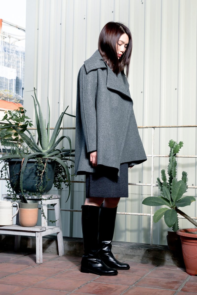 高级毛料大衣/  Luxury Wool Coat - 女装休闲/机能外套 - 其他材质 灰色