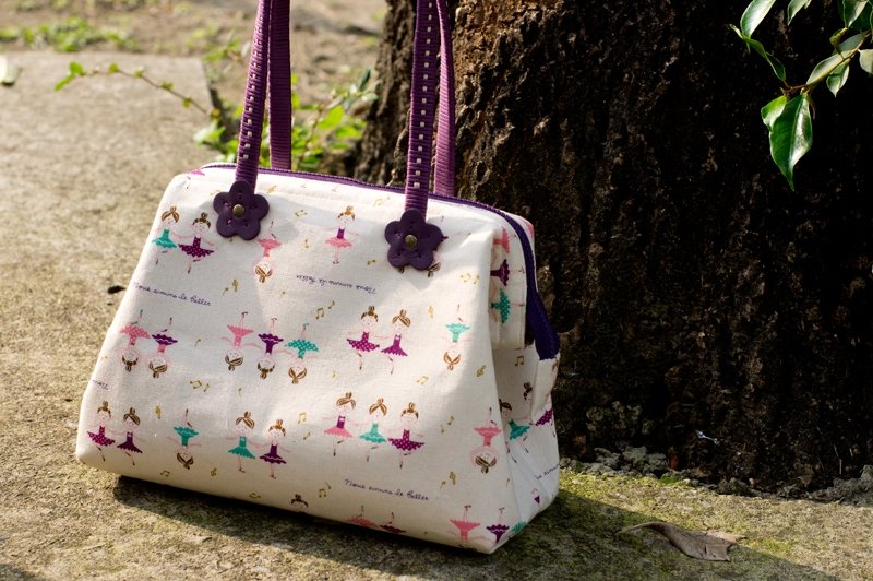 爱地球手作包*跳舞女孩口金包 | 选自己喜欢的布料 - 手提包/手提袋 - 其他材质 紫色