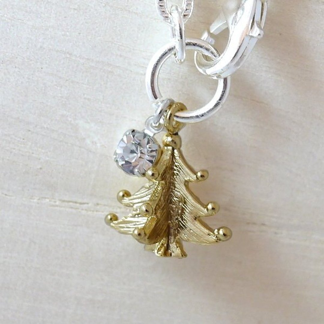 【金夏琳 · 饰品】 圣诞树手链 双色(银链金树) - 手链/手环 - 其他金属 