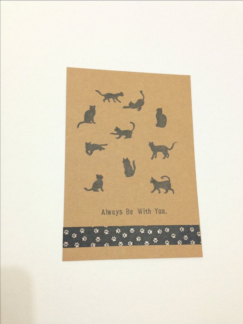 猫咪印章明信片 (A) - 卡片/明信片 - 纸 咖啡色