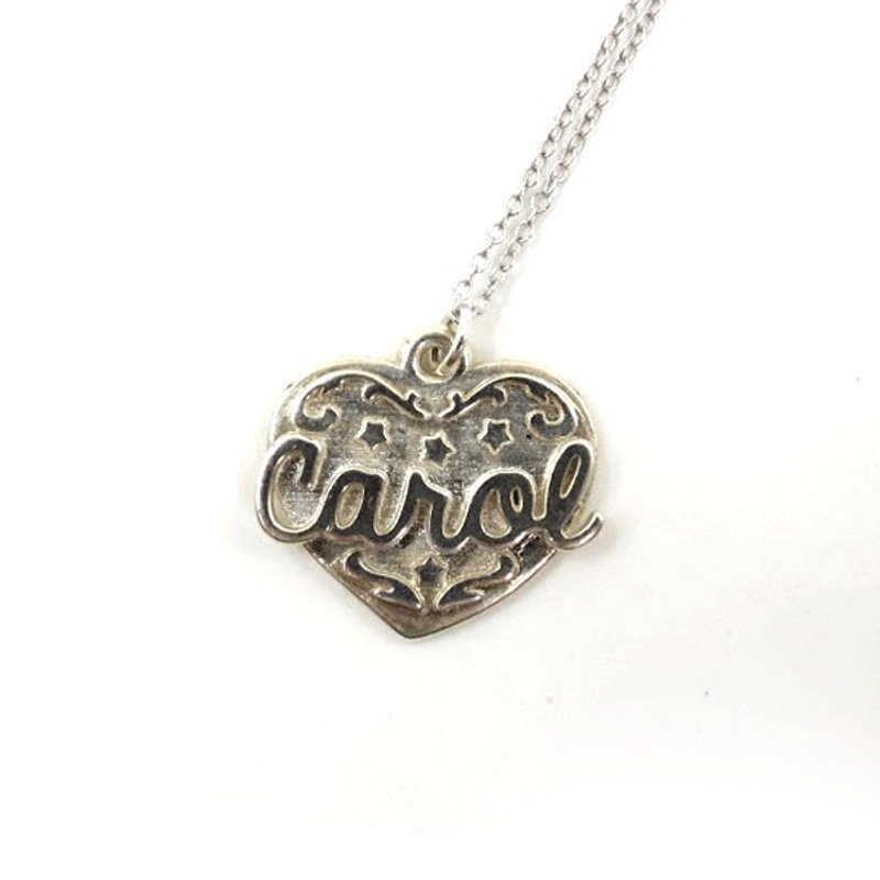 定制化饰物项链  - 三维打印 x Amore Pendant x 个人化 - 项链 - 其他金属 白色