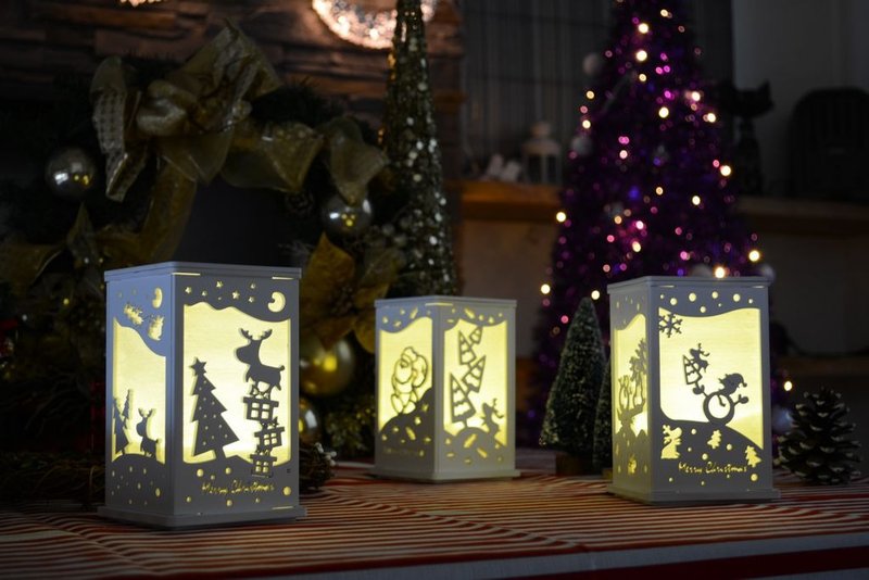 麋鹿圣诞村 / 圣诞老公公圣诞村 / 雪人圣诞村 - 灯具/灯饰 - 木头 白色