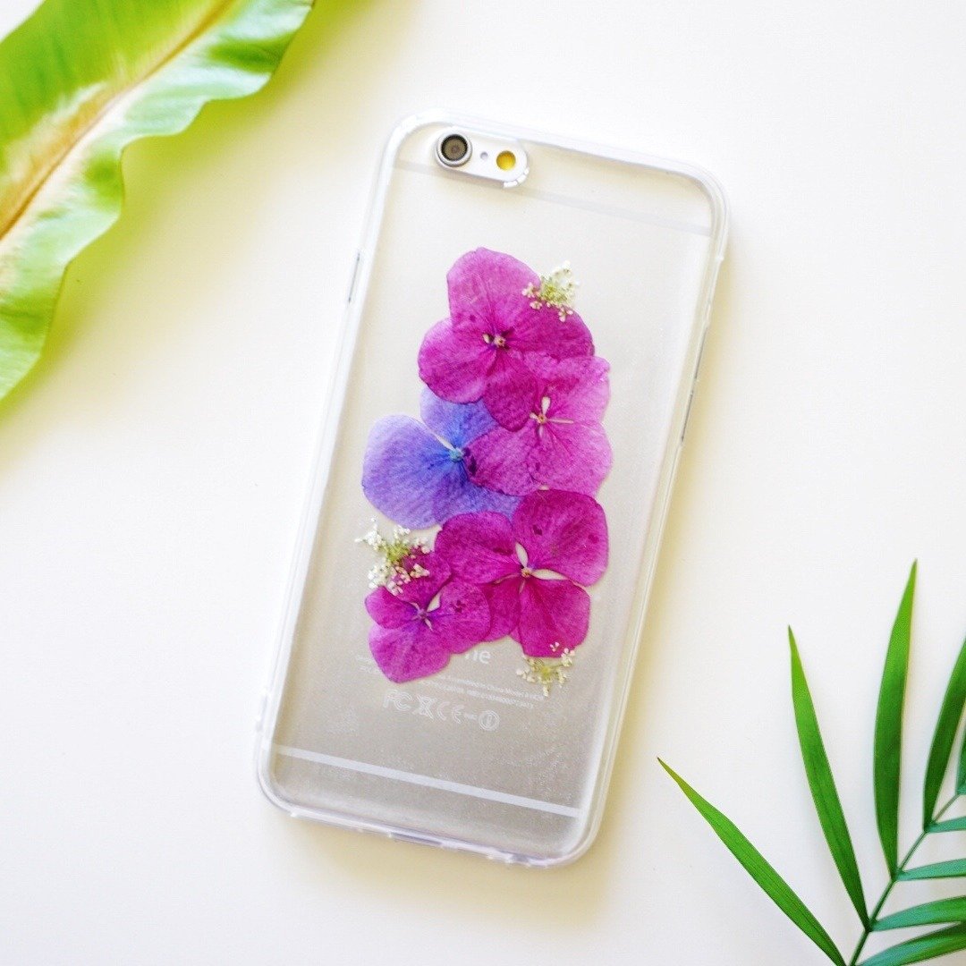 紫红绣球限定系列// 植物标本 押花手机壳 iphone 5/5s/SE/6/6s/6 plus/6s plus/7/7plus/Samsung S4/S5/S6/S6Edge/S7/S7Edge/Note3/Note4/Note5 - 手机壳/手机套 - 硅胶 