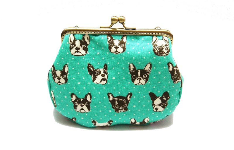 粉绿色法斗遇上口金包/马卡龙绿/相机包/化妆包/杂物包/大容量 - 化妆包/杂物包 - 棉．麻 绿色