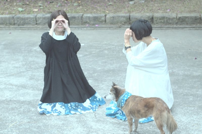 晚安宇宙小狗 - 洋装/连衣裙 - 其他材质 蓝色