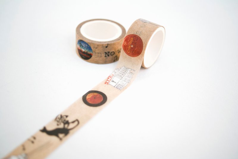 [mood”旅行系列纸胶带-情歌绵绵 - 纸胶带 - 纸 咖啡色