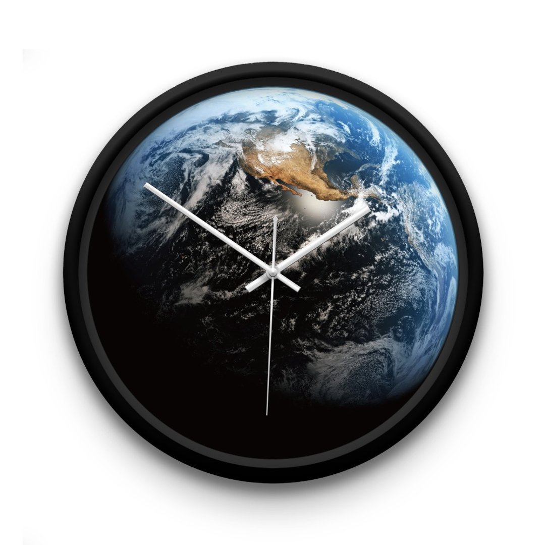 AppleWork iWatch 创意挂钟：Earth PSIC-006 - 时钟/闹钟 - 塑料 黑色