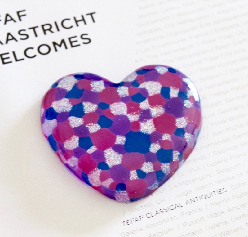 紫罗兰色甜美心型手工玻璃摆设《情侣.纪念》 - 其他 - 玻璃 粉红色