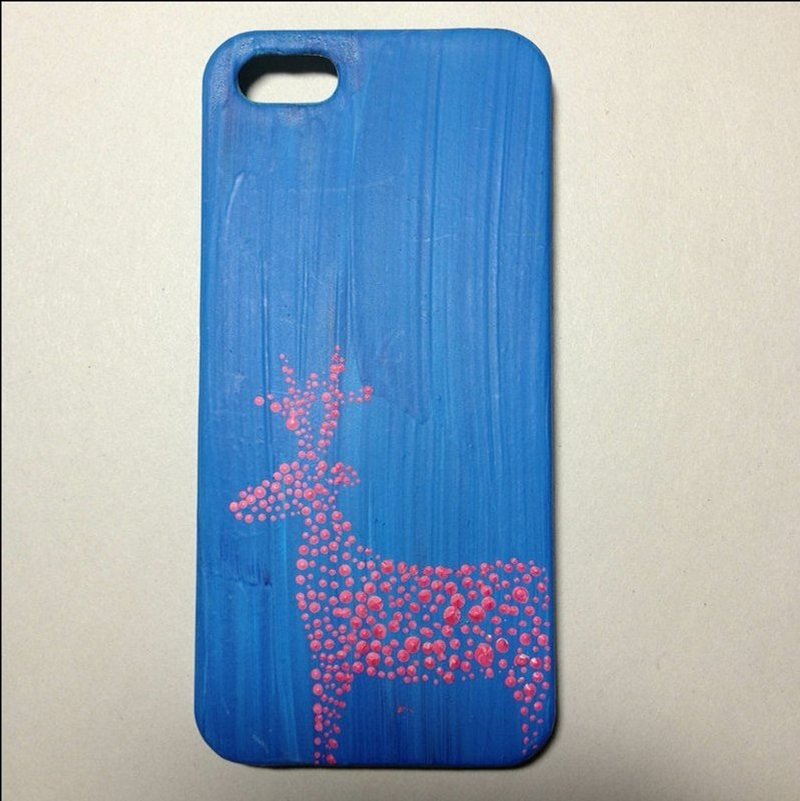 【手机壳上的动物园】粉鹿鹿在蓝森林 - 手机壳/手机套 - 其他材质 蓝色