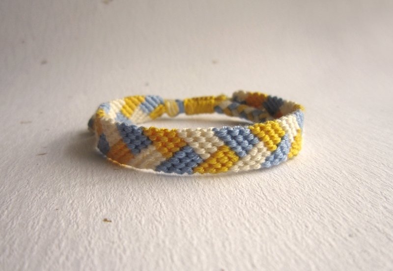 旧时光 幸运绳编织手环 (可选色) - 手链/手环 - 棉．麻 蓝色