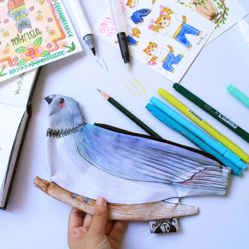 小鸟杂物包 - 化妆包/杂物包 - 其他材质 蓝色