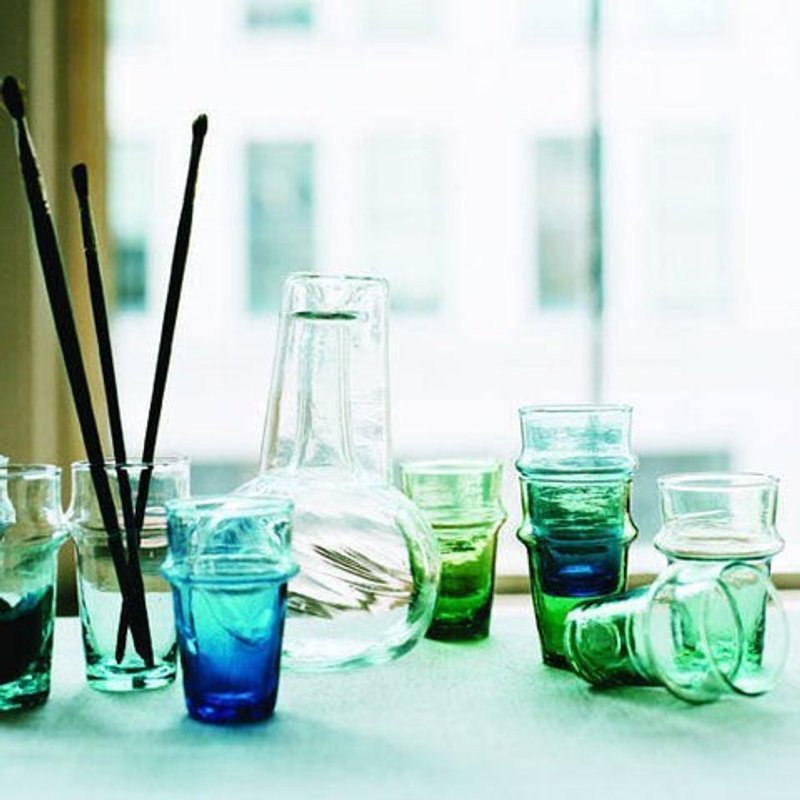 摩洛哥 果汁 玻璃杯 Hand-Blown Moroccan Glass - 茶具/茶杯 - 其他材质 