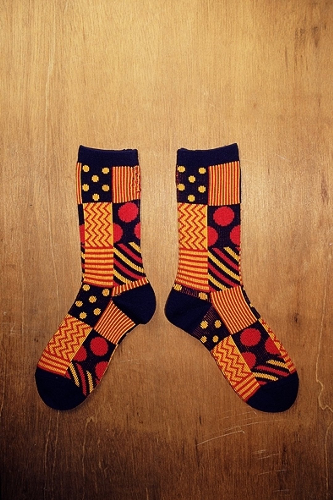 深蓝几何冰块盒针织袜!!夏漪眺=knock your socks off !! - 袜子 - 其他材质 蓝色