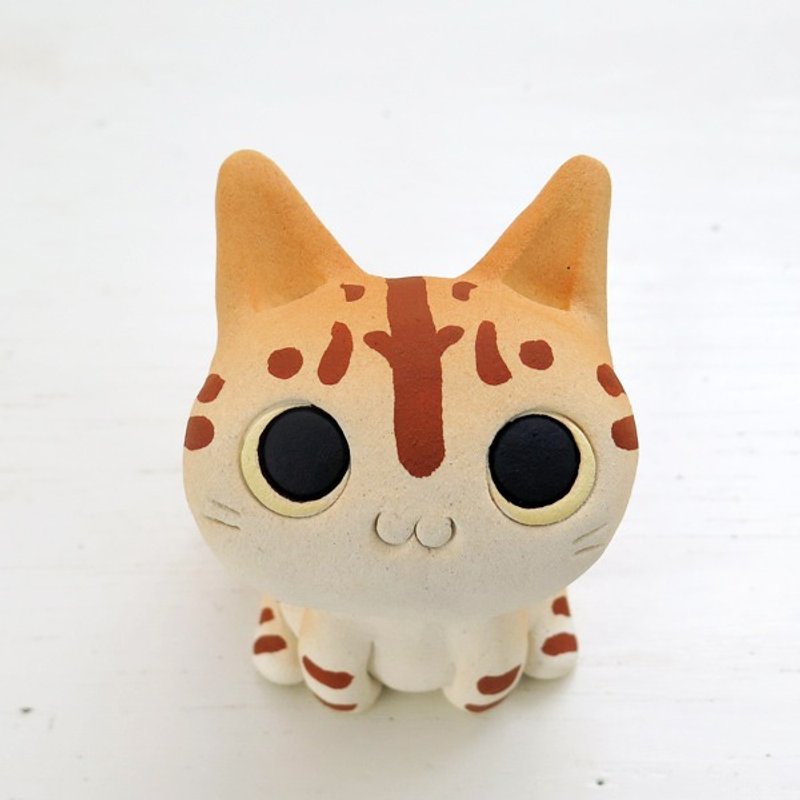 Cat figurine of Ceramics "The osuwari tabby-cat" - 摆饰 - 其他材质 橘色