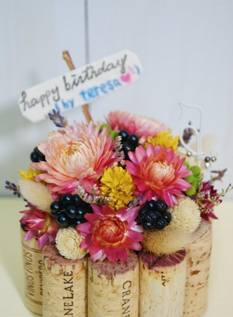 红酒香气二手软木塞干燥花 - 植栽/盆栽 - 木头 多色