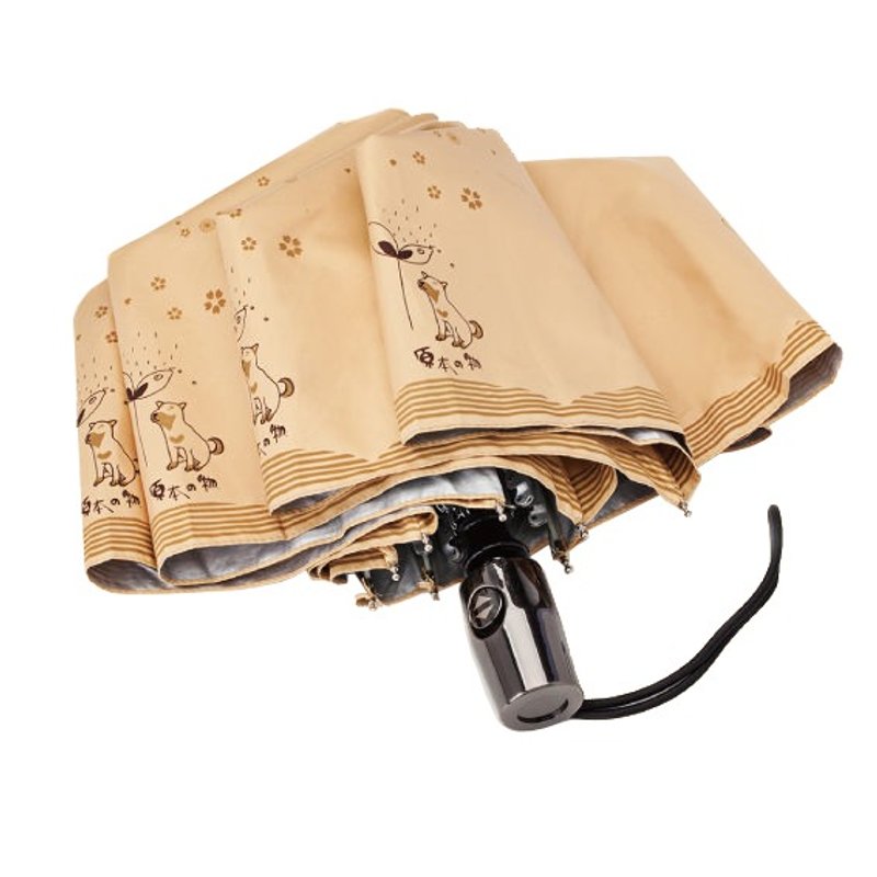 Puputraga's art /阿柴赏樱插画伞/ 粉橘色 /抗uv超轻收防晒自动伞 - 雨伞/雨衣 - 防水材质 