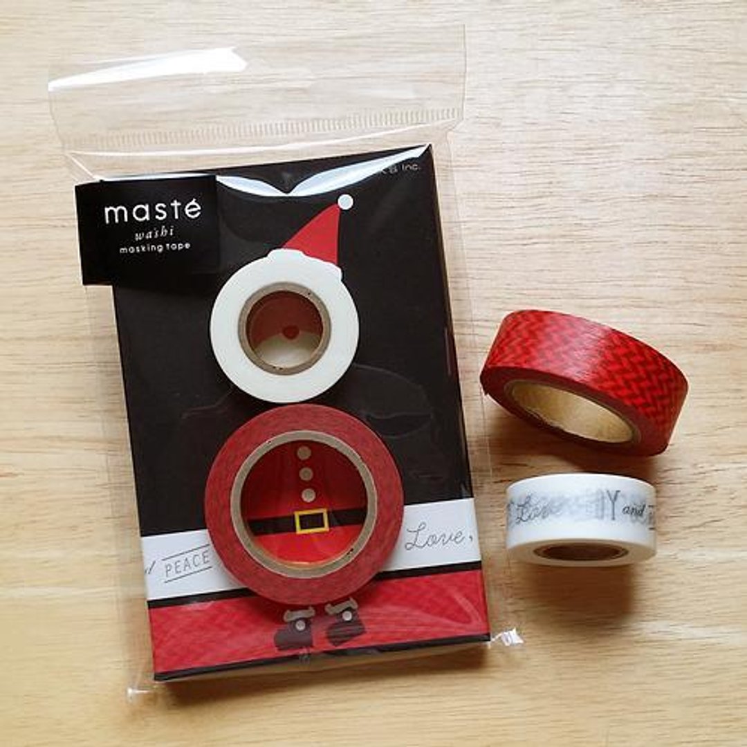 maste 和纸胶带 Winter Xmas【2入组-圣诞老人 (MST-MKT35-A)】 - 纸胶带 - 纸 红色