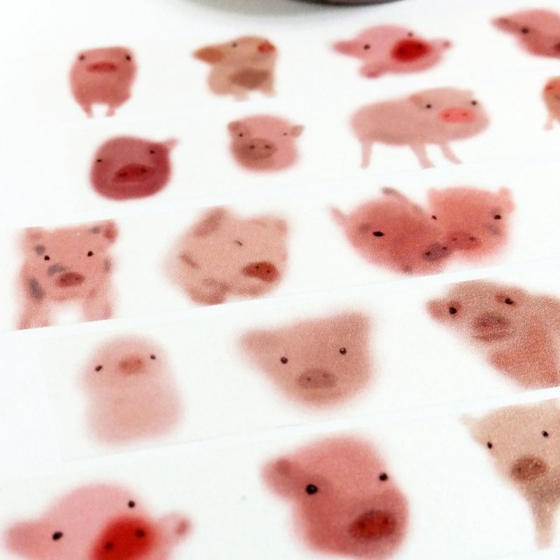 麒麟纸胶带 水彩小猪 - 纸胶带 - 纸 