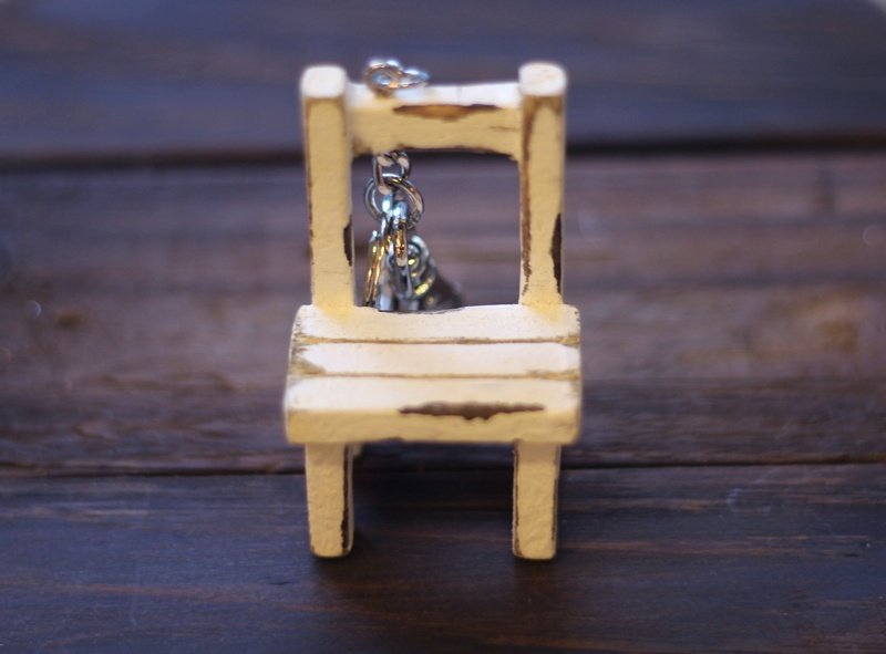 刷白老学生椅ㅠ钥匙圈 - 椅子/沙发 - 木头 白色